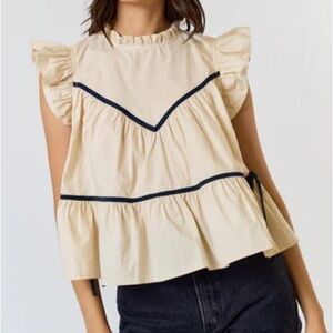 Elegant Cream Ruffle Top